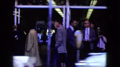 Nevada USA (1959): Camera Panning City Cars People Fremont Casino