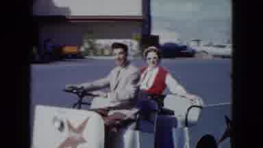 Nevada USA (1959): 50s Style Video Of Lovely Couple Riding A Golf Cart