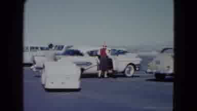 Nevada USA (1959): The Traveling On The Road Girl Are At The Car