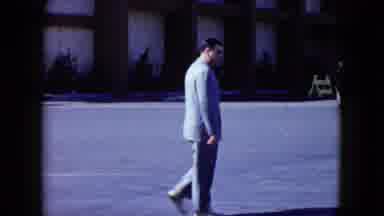 Nevada USA (1959): Well Dressed Man Walks To Classic 1960'S Car With Fins