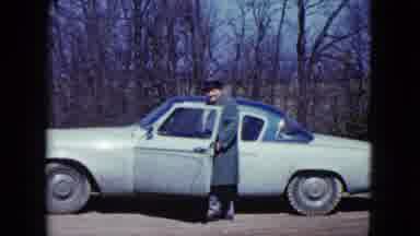 Nevada USA (1959): An Older Gentleman Getting In His Car To Go On A Trip