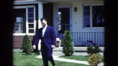 Nevada USA (1959): Man Walks Cpm Dog Through The Garden Of His Residence Very Well