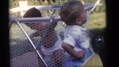 Camden New Jersey (1960): Babies Watching People Eating At Outdoor Picnic On A
