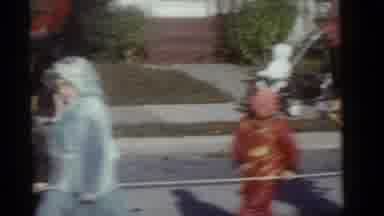 Camden New Jersey (1960): Kids Dressed In Halloween Costumes All Holding Onto A