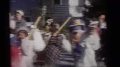 Camden New Jersey (1960): Children Dressed In Costumes Walk Down A Street In A