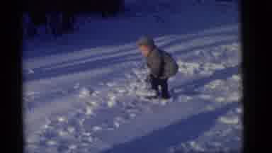 Camden New Jersey (1960): A Little Boy In A Coat Shovels White Snow In The Winter