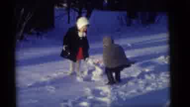 Camden New Jersey (1960): Snow Play Cold Night Shovel Kick Clothing Digging Girl