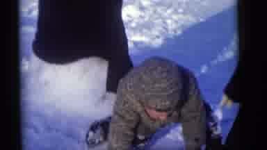 Camden New Jersey (1960): Child Plays In The Snow Next To Snowman Very Well Done