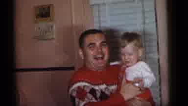 Camden New Jersey (1960): Father Holding Son At Home In The Kitchen By The Back