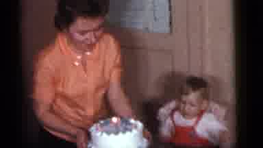 Camden New Jersey (1960): Young Children Blowing Candle On Cake