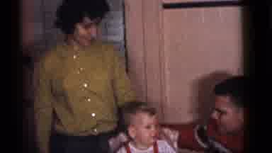Camden New Jersey (1960): Baby In A Highchair On His Birthday With Parents