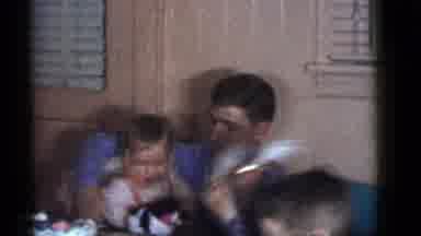 Camden New Jersey (1960): Man And Woman With Two Children At A Table