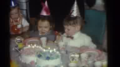 Camden New Jersey (1960): A Boy And A Girl Looking At Their Birthday Cakes And