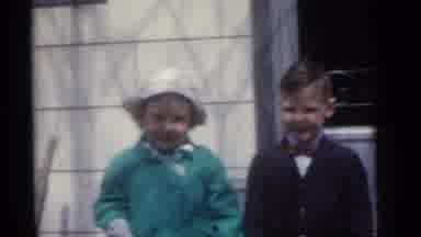 Camden New Jersey (1960): Two Smiling Kids Dressed Up After The Wedding In Front