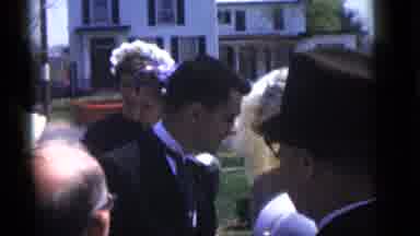 Camden New Jersey (1960): Men And Women Gathered Around And Bride And A Groom For