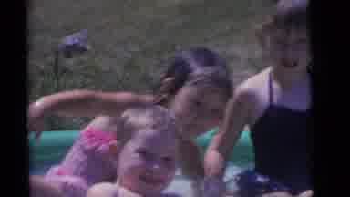 Camden New Jersey (1960): 4 Children Playing In A Inflatable Kiddie Pool In The