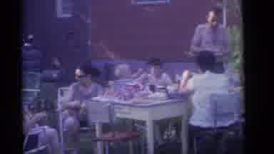 CAMDEN NEW JERSEY-1960: Family Gathering Outside Where People Sit Eat And Chat