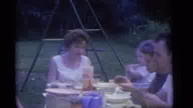 Camden New Jersey (1960): People Eating At Backyard Picnic While Kids Play On A