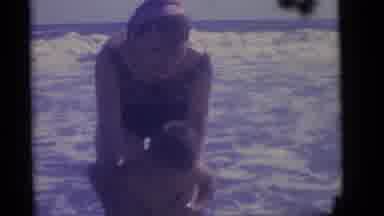 Camden New Jersey (1960): Family Enjoying Cloudy Day Roaming Beach Shore And