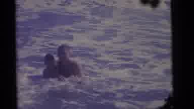 Camden New Jersey (1960): The Father And Son Is Playing In The Beech Very Happily