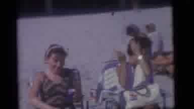 Camden New Jersey US (1960): Home Movie Women At The Beach One Throws Sand At
