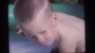 Camden New Jersey US (1960): Blond Boy On A Backyard Kiddie Pool