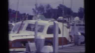 Camden New Jersey US (1960): Boats In Water Close To A Deck Deer In Grass Area