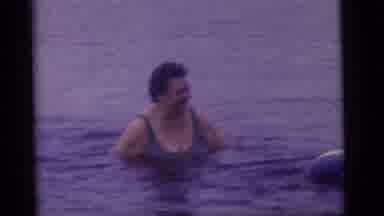 Camden New Jersey US (1960): A Lady And Young Boy Swimming In The Pool