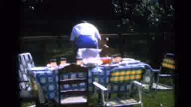 Camden New Jersey USA (1960): Man Following A Child Next To A Picnic Table In A