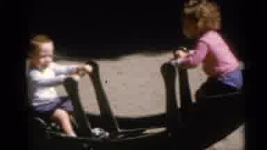 Camden New Jersey USA (1960): Video Of Toddler Girls Rocking On A Seesaw Outdoors