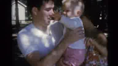 Camden New Jersey USA (1960): Man Carries Baby This Is A Wonderful Sight For