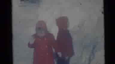 Camden New Jersey USA (1960): Two Kids Bundled Up In Jackets Outside In The Snow
