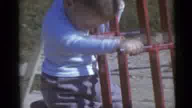 Camden New Jersey USA (1960): Child Plays In A Playground On A Nice Sunny Day