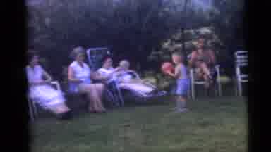 Camden New Jersey USA (1960): Family Gathered In A Backyard Sitting On Lawn Chairs