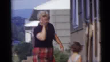 Camden New Jersey USA (1960): Mother Baby Entering House Waving At Camera