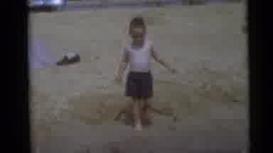 Camden New Jersey USA (1960): Little Boy Walking On The Sand To The Creek And