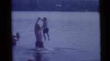 Camden New Jersey USA (1960): Father And Son Are Having Fun At The Beach On A