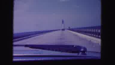 Miami Florida USA (1960): Passing View Of Tower Structure And Bridge On A Clear