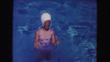 Miami Florida USA (1960): Girl Prepares To Swim In Olympic Pool On Sunny And Hot