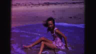 MIAMI FLORIDA USA-1960: Beach Day With A Mother And Her Two Daughters