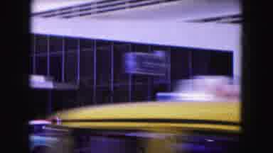 Miami Florida USA (1960): Passing View Of Outdoor Sculpture And Parking Lot On A