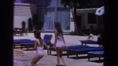 Miami Florida USA (1960): The Girls Are Enjoying The Swimming They Are Very