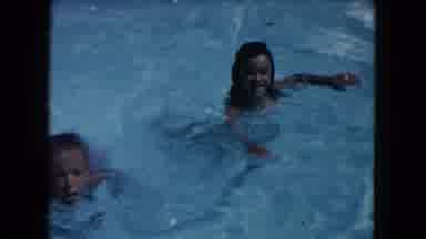 Miami Florida USA (1960): The Two Girls Are Swimming In The Water Very Happily