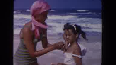 Miami Florida USA (1960): The Persons Are Talking And Playing In The Beech