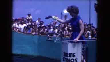 Miami Florida USA (1960): Woman Feeds Dolphin With Fish In Very Popular