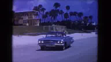 Miami Florida USA (1960): Two Childrens Are Going On The Father's Car Happily And