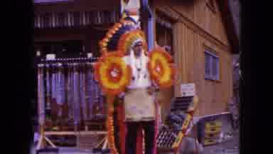 Miami Florida USA (1960): Man Dressed As Indian People On A Sky Lift