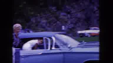 Miami Florida USA (1960): Old Cars Stationed At A Mountain Side People Enjoy The