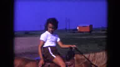 Miami Florida USA (1960): They Ride On Horseback Two Children So Beautiful