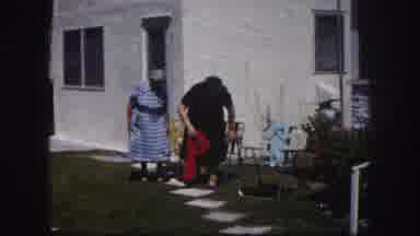 Tampa Florida USA (1960): Two Older Women In Dresses Sitting Down In Lawn Chairs